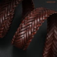 thumbnail image 5 of JASGOOD Men's Braided Leather Belt Casual Woven Belt for Daily Work Jeans Pants 1.4" Width, 5 of 9