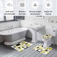 thumbnail image 5 of Yellow Black Geometric Bath Mat 3 Piece Bathroom Rug Set, Modern Simple Abstract Art Non Slip Bath Rug Contour Mat and Toilet Lid Cover, Absorbent Shower Mats Soft Bath Rugs and Mats Sets, 5 of 8