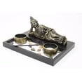 thumbnail image 3 of Tabletop Zen Garden Sleeping Relaxing Buddha Rock Rake Candle Holder Home Decor, 3 of 5