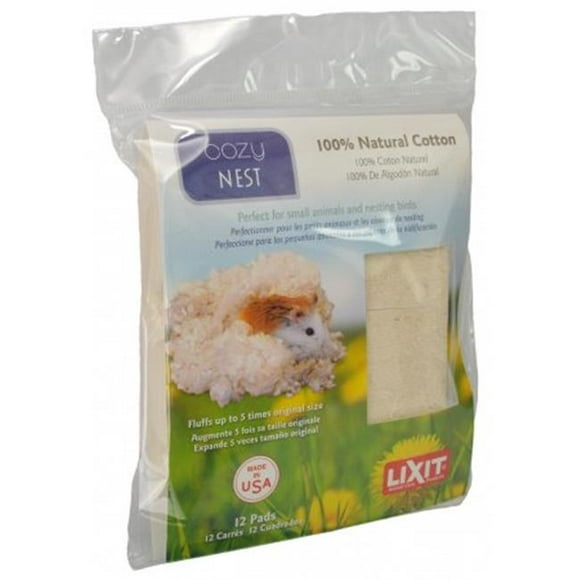 Lixit LX00610 Cozy Cotton Nesting Pad CN12 - 12 Piece