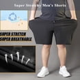 thumbnail image 5 of Men's Plus Size Ice Silk Stretch Shorts, Summer Loose Sports & Recreation Shorts, Breathable Workout Running Quick Dry Shorts, 5 of 10