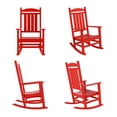 thumbnail image 2 of WestinTrends Malibu Outdoor Rocking Chair Set of 4, All Weather Poly Lumber Adirondack Rocker Chair with High Back, 350 Lbs Support Patio Rocking Chair for Porch Deck Garden Lawn, Red, 2 of 9
