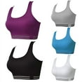 thumbnail image 5 of Womens Racerback Stripe Sports Bra-High Impact Yoga Workout Fitness Active Crop Tops, 5 of 5