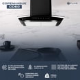 thumbnail image 3 of FLINE | Campana de cocina 60 cm | DE PARED |Cristal curvo y color Negro Matte | Controles Touch | extractora | 3 velocidades | Copenhague 60, 3 of 6