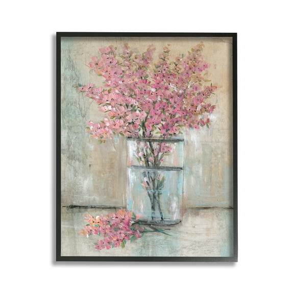 Stupell Industries Cherry Blossom Twigs Botanical & Floral Painting Black Framed Art Print Wall Art, 11 x 14