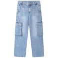thumbnail image 4 of DayScoop Summer Jeans for Men Solid Color Denim Trousers Casual Fashion Stretch Zipper Button Multi Pocket Loose Straight Full Length Pants, 4 of 6