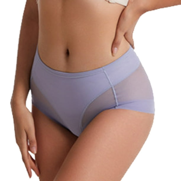 B91xZ Womens Cotton Underwear Plus Size Breathable Cotton-Mesh Brief  Underwear,Navy M 