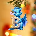 thumbnail image 3 of Dmlowu 26 Letter Christmas Tree Ornaments - Christmas Dragon Ornaments for Xmas Tree, Lightweight Sturdy Christmas Decorations Pendant for Holiday Party, DIY Hanging Decor Dragon, Blue, 3 of 3