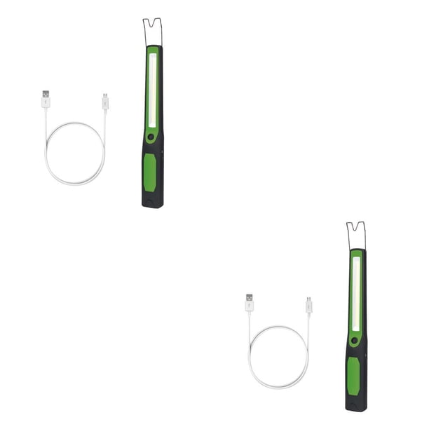 Yuarrent COB luz de trabajo recargable plástico LED lámpara de inspección de mano linterna multifuncional accesorios de iluminación verde Verde 2piezas