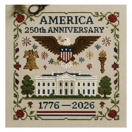 BESTSKY 250th Anniversary Cross Stitch Kit
