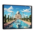 thumbnail image 3 of Designart "Sunshine over Taj Mahal Indian Art" Extra Large People Framed Wall Art - Global Blue Indian Art Bedroom Framed Canvas Wall Art, 3 of 7