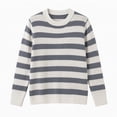 thumbnail image 6 of Fesfesfes Women's Striped Color Block Knit Sweater Round Neck Long Sleeve Soft Warm Cozy Lightweight Casual Pullover Top for Fall Winter Daily Wear, 6 of 6