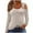 Khaki, variant on Lenpel Womne's Cold Should Tops Long Sleeve Scoop Neck Textured T Shirts Fall Fashion Tunic Blouses
