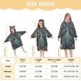 thumbnail image 4 of FORMRS Wearable Blanket Hoodie with Sleeves for Kids Cozy Flannel Sweatshirt, Navy Blue Peacock Pattern, 4 of 7