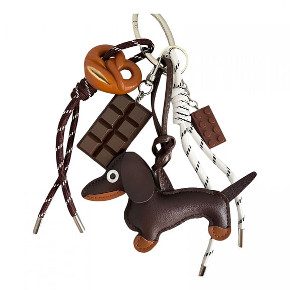 DESIGNICE Faux Leather Keychain Rope Bag Charms for Handbag Purse Charm Hanging Ornament Backpack Charm Vintage Metal Buckles Schoolbag Shoulder Bag Keychain