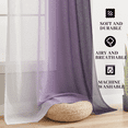 thumbnail image 5 of Semi Sheer Curtains 84 inch Long Ombre Sheer Curtains - Faux Linen Semi Voile Gradient Tab Top Curtains for Bedroom and Living Room, Set of 2 Window Curtain Panels, Purple, 5 of 6