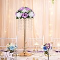 thumbnail image 2 of 10pcs Lilac White Fake Flowers Plastic Floral Ball 15 Heads Artificial Rose Flower Arrangement for Wedding Centerpiece Table Décor, 2 of 7