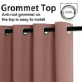 thumbnail image 4 of JIUZHEN Dried Rose Grommet Blackout Curtains for Bedroom, Thermal Insulated & Light Blocking Window Curtains for Living Room, 2 Panels with Tiebacks, 42 x 45 Inch Length, 4 of 9