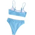 thumbnail image 2 of Ensemble Bikini String Taille Haute Côtelé 2 Pcs pour Femmes, 2 of 5