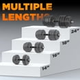 thumbnail image 4 of Pair of Threaded Dumbbell Handles /// Chrome/Rubber Grip Fit D Plates Weight Bar Connector, 4 of 7