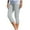 Gray, variant on WIZUTIZ Womens Workout Leggings Capri Breathable Leisure Slimming Button Side Yoga Trousers Stretch Elastic Mid Rise 3/4 Length Trousers Solid Trousers for Lady Hiking Blue