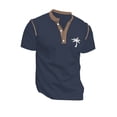 thumbnail image 5 of Henley Shirts for Men Summer Short Sleeve Casual Coconut Tree Graphic T Shirts Beach Vacation Outfits, 5 of 5