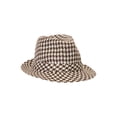 thumbnail image 2 of TopHeadwear Fedora Pied-de-Poule - Marron/blanc, 2 of 2