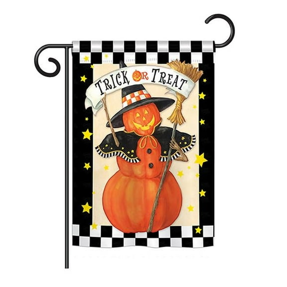 Breeze Decor BD-HO-G-112070-IP-BO-DS02-US Jack-O-Lantern Witch Fall - Seasonal Halloween Impressions Decorative Vertical Garden Flag - 13 x 18.5 in.