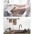 thumbnail image 5 of Western Texas Star Vintage Kitchen Dish Towels for Drying Dishes Set of 4, Retro Farmhouse Gray Brown Wooden Waffle Weave Microfiber Hand Tea Bathroom Towels Quick Dry & Absorbent Towel 12x12, 5 of 7