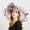 Purple, variant on Yoyauz Women Sun Hat with Mesh Flower Decoration Wide Brim Hat Occasion Event Organza Fancy Church Dress Hat