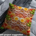 thumbnail image 2 of jejeloiu Creative Funny Food Fabric by the Yard 1 Yard,Poached Eggs Home Decor Fabric by the Yard,Squid Rings Sewing Fabric For Children,Breathable Home Decor, 2 of 6