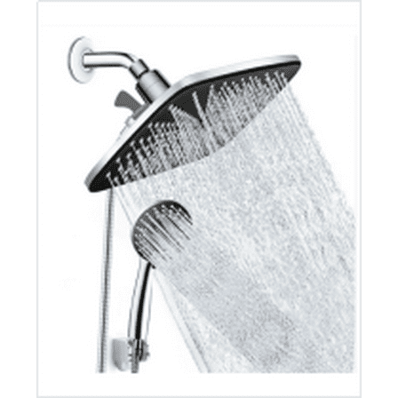 NEWJOEY Dual Shower Head Combo, 12-Inch Rainfall Shower & 6 Spray Handheld Shower with 59-Inch Hose, Chrome ABS, Separate Controls, Anti-Clog Nozzles, Easy Installation