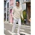 thumbnail image 4 of COOFANDY Mens Zipper Sweater Slim Fit Casual Dress Sweaters Pullovers Long Sleeve Golf Sweater, 4 of 6