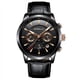 thumbnail image 1 of Reloj CRRJU para hombre casual de cuero negro 3 ATM, 1 of 3
