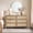 Cherry Oak, variant on SICOTAS 51.14" Wide 6-Drawer Rattan Dresser, Large Boho Chest of Drawers with Gold Handle for Bedroom, Coastal Bedroom Furniture Set in Cherry Oak