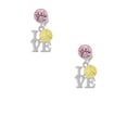 thumbnail image 2 of Delight Jewelry Love with Water Polo Ball Pink Crystal Clip on Earrings, 2 of 5
