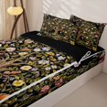 thumbnail image 3 of Homewish Vintage Tree Of Life Zipper Twin Comforter Sets with Fitted Sheet and 2 Pillowcases,Romantic Floral Zipper Bedding Set,Black Green,Black Reversible,4pcs, 3 of 8