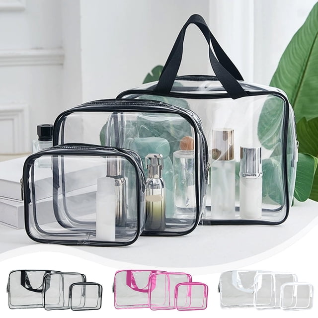 Sentmoon Toiletry Bags Travel Toiletry Bag for Women Travel Portable Transparent Storage Bag for Men and Women Suitable for Cosmetics Jewelry Toiletries Three Sizes
