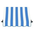 thumbnail image 2 of Awntech 3.38 Ft Charleston Sloped Fixed Awning with Scrolled Iron Arms (40.5in x 36in x 36in), Bright Blue/White Stripe, 2 of 2