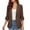 Brown, variant on Busydd Rolled Sleeve Blazers for Women Fashion Formal Single Button Closure Solid Color Suit Jackets 3/4 Length Sleeve Lapel Business Suits S