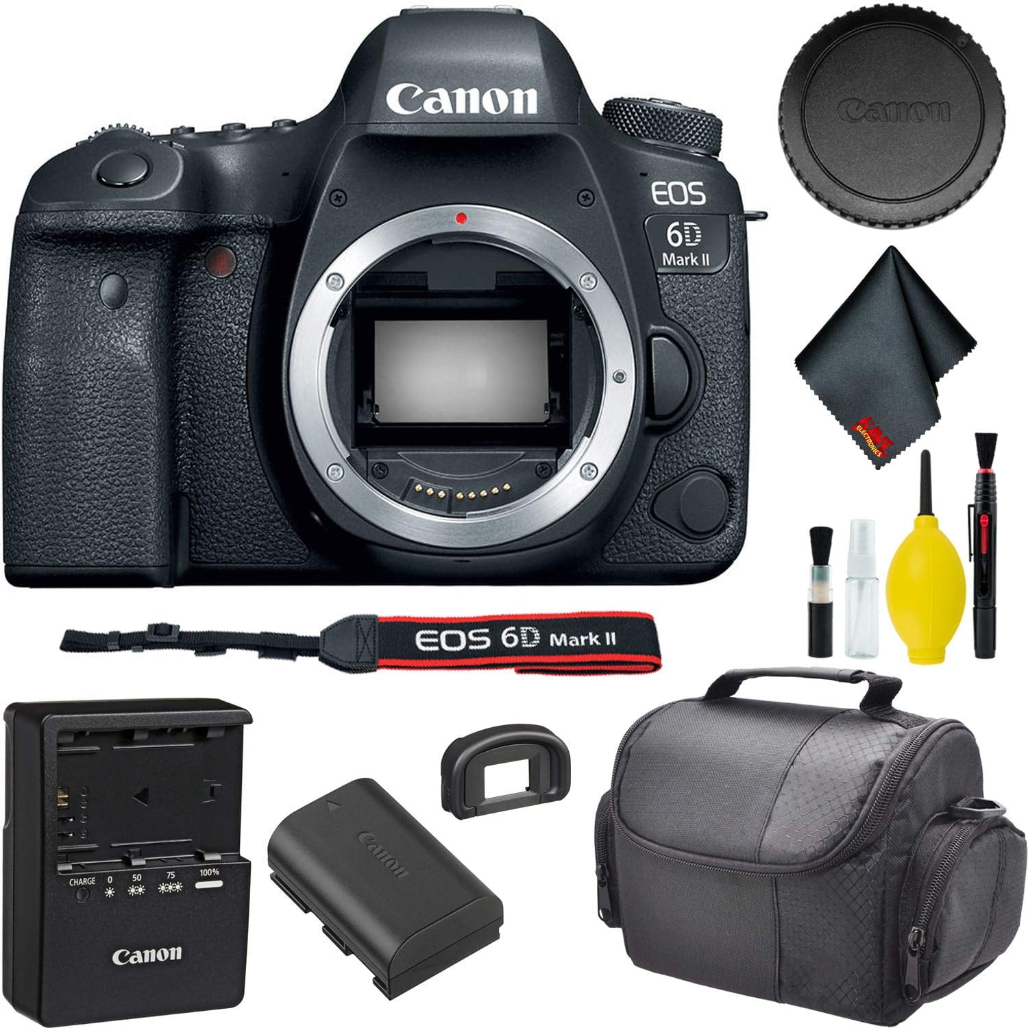 Canon EOS 6D Mark II DSLR Camera Base Bundle(International Model
