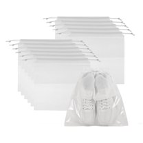 Uxcell Shoe Bags for Travel, Dustproof Drawstring Bags for Shoes and Accessories White 18"