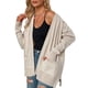 thumbnail image 1 of Cárdigan de punto para mujer, color albaricoque, suave, informal, con frente abierto, suéter de punto, cárdigan de otoño, abrigo con bolsillo, albaricoque S, 1 of 8