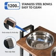 thumbnail image 6 of Mewoofun Raised Dog Bowl for Large Medium Size Dogs 4 Height Adjustable - Sturdy Wooden Raised Dog Bowls with 2x1200ml Stainless Steel Bowls, XL, 6 of 7