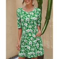 thumbnail image 1 of Nouvelle Robe de Poche à Manches Courtes Imprimée Florale pour Femmes une Robe de Ligne, 1 of 5