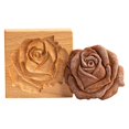 thumbnail image 1 of Cortador de galletas de madera, molde en relieve, herramienta de decoración artesanal, rosa, 1 of 5