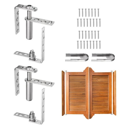 2 Set Heavy Duty Saloon Door Hinges, Self-Return Cafe Door Hinge 304 Stainless Steel Swinging Door Hardware for 16mm Thick Door, MIN, 16.5lbs Load Bearing