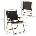 thumbnail image 3 of Outsunny 2 Pack Folding Camping Chairs, Lightweight Portable Steel Frame Armchairs with Oxford Fabric, 286 lbs Capacity, Black, for Beach, Fishing, Picnic and Hiking Trips, 3 of 8