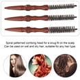 thumbnail image 4 of Mini Brosse à Rouleau, Peigne Rond pour Cheveux Fins Sûr 3 Pcs Manche en Bois pour Cheveux Mouillés et Secs, 4 of 7