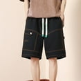 thumbnail image 6 of JAJAHO Men's Cargo Shorts Casual Summer Elastic Waist Drawstring Baggy Streetwear Wide Leg Knee Length Shorts Trendy Bottoms, 6 of 6